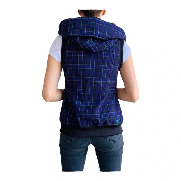 Burton Ho Chi Minh Purple Plaid Dry Ride Hooded Vest Large NWOT - Picture 9 of 16